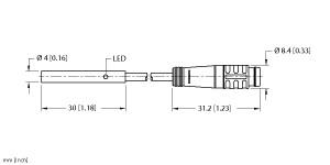TURCK 4601190 / BI1-EH04-AN6X-0.2-PSG3 Inductive Sensors