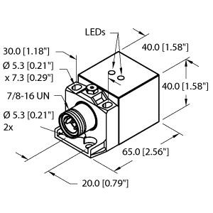 TURCK 1627292 / BI20U-CA40-AP6X2-B1141 W/BS2.1 Inductive Sensors