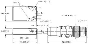 TURCK 1608970 / BI5U-Q08-AP6X2-0.2-RSE 4T-P7X2 Inductive Sensors