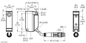 TURCK 1635598 / BI5U-Q12-AP6X2-0.2-PSG3M Inductive Sensors