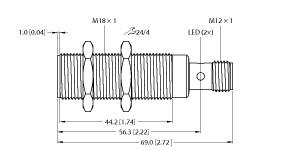 TURCK 100016607 / BI8-M18-2APS8X2-H1141 Inductive Sensors