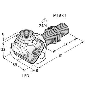 TURCK 1634762 / BI8U-EM18WDTC-AP6X Inductive Sensors