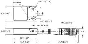 TURCK 16620942 / BI8U-Q08-AP6X2-0.2-PSG3M Inductive Sensors
