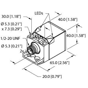 TURCK 1335390 / NI20-CK40-RZ3X2-B3131 W/BS2.1 Inductive Sensors