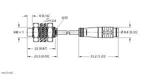 TURCK 46696910 / NI3-EG08K-AP6X-0.3-PSG3 Inductive Sensors