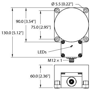 TURCK 1564093 / NI60-K90SR-VP4X2-H1141 Inductive Sensors