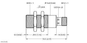 TURCK 100039011 / RU150D-M18M-LIU8X2-H1141 Ultrasonic Sensors