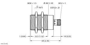TURCK 100039013 / RU300D-M30M-LIU8X2-H1141 Ultrasonic Sensors