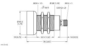 TURCK 100039015 / RU600D-M30M-LIU8X2-H1141 Ultrasonic Sensors