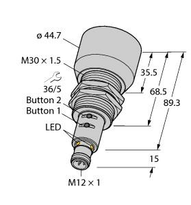 TURCK 1610075 / RU600U-EM30E-LIU2PN8X2T-H1151/3GD Ultrasonic Sensors