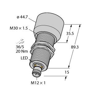 TURCK 1610037 / RU600U-M30M-2UP8X2-H1151 Ultrasonic Sensors