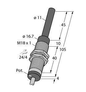 TURCK 1536603 / WI40-M18-LIU5 Inductive Sensors