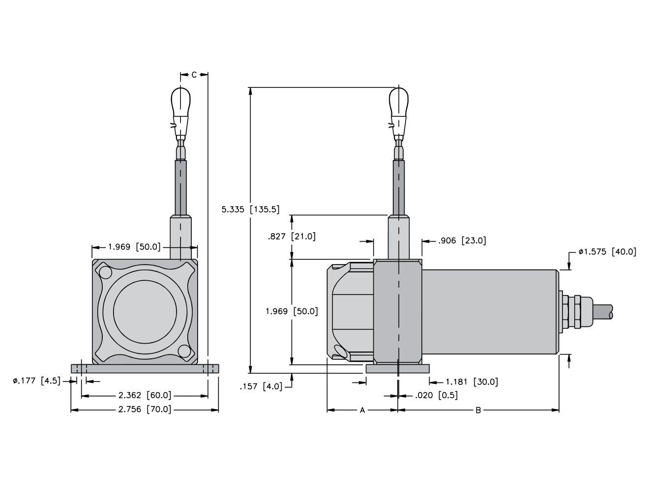 TURCK DW70 Analog Series Draw Wire Position Sensor