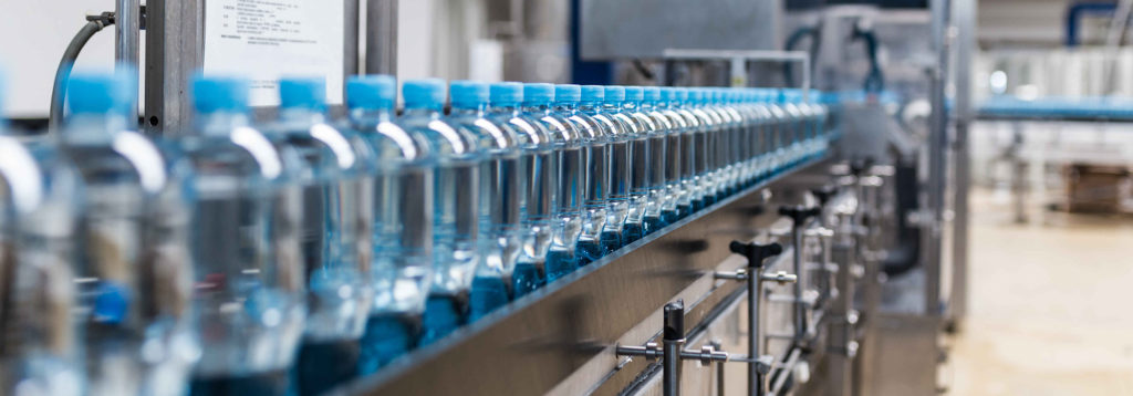 Automated bottling line in a food and beverage plant