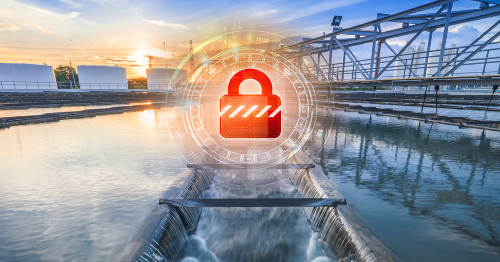 Secure industrial network protecting a water treatment facility