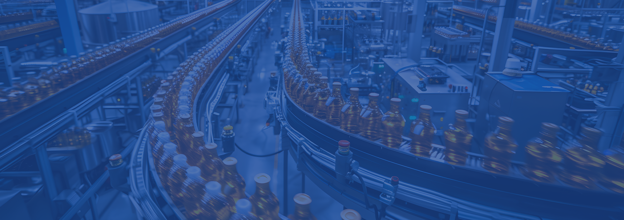 Automated bottling line in a food and beverage plant